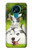 S3795 不機嫌子猫遊び心シベリアンハスキー犬ペイント Grumpy Kitten Cat Playful Siberian Husky Dog Paint Nokia 3.4 バックケース、フリップケース・カバー
