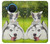 S3795 不機嫌子猫遊び心シベリアンハスキー犬ペイント Grumpy Kitten Cat Playful Siberian Husky Dog Paint Nokia X20 バックケース、フリップケース・カバー