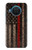 S3804 消防士メタルレッドラインフラググラフィック Fire Fighter Metal Red Line Flag Graphic Nokia X20 バックケース、フリップケース・カバー