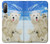 S3794 北極シロクマはシールに恋するペイント Arctic Polar Bear in Love with Seal Paint Sony Xperia 10 II バックケース、フリップケース・カバー