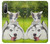 S3795 不機嫌子猫遊び心シベリアンハスキー犬ペイント Grumpy Kitten Cat Playful Siberian Husky Dog Paint Sony Xperia 10 II バックケース、フリップケース・カバー