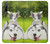 S3795 不機嫌子猫遊び心シベリアンハスキー犬ペイント Grumpy Kitten Cat Playful Siberian Husky Dog Paint Sony Xperia L4 バックケース、フリップケース・カバー