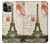 S2108 エッフェル塔パリポストカード Eiffel Tower Paris Postcard iPhone 13 Pro バックケース、フリップケース・カバー