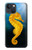 S2444 タツノオトシゴ 深い青色の海 Seahorse Underwater World iPhone 13 mini バックケース、フリップケース・カバー