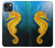 S2444 タツノオトシゴ 深い青色の海 Seahorse Underwater World iPhone 13 mini バックケース、フリップケース・カバー