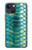 S3414 緑のヘビの鱗 グラフィックプリント Green Snake Scale Graphic Print iPhone 13 mini バックケース、フリップケース・カバー