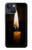 S3530 仏 Buddha Candle Burning iPhone 13 mini バックケース、フリップケース・カバー