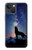 S3555 狼 Wolf Howling Million Star iPhone 13 mini バックケース、フリップケース・カバー