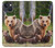 S3558 くまの家族 Bear Family iPhone 13 mini バックケース、フリップケース・カバー
