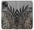 S3692 灰色の黒いヤシの葉 Gray Black Palm Leaves iPhone 13 mini バックケース、フリップケース・カバー