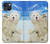 S3794 北極シロクマはシールに恋するペイント Arctic Polar Bear in Love with Seal Paint iPhone 13 mini バックケース、フリップケース・カバー