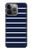 S2767 ネイビーホワイトストライプ Navy White Striped iPhone 13 Pro Max バックケース、フリップケース・カバー