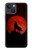 S2955 狼は赤月にハウリング Wolf Howling Red Moon iPhone 13 バックケース、フリップケース・カバー