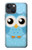 S3029 かわいい青いフクロウ Cute Blue Owl iPhone 13 バックケース、フリップケース・カバー