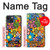 S3281 カラフルなヒッピーの花のパターン Colorful Hippie Flowers Pattern iPhone 13 バックケース、フリップケース・カバー