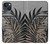 S3692 灰色の黒いヤシの葉 Gray Black Palm Leaves iPhone 13 バックケース、フリップケース・カバー