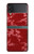 S3817 赤い花の桜のパターン Red Floral Cherry blossom Pattern Samsung Galaxy Z Flip 3 5G バックケース、フリップケース・カバー