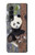 S3793 かわいい赤ちゃん雪パンダのペイント Cute Baby Panda Snow Painting Samsung Galaxy Z Fold 3 5G バックケース、フリップケース・カバー