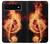 S0493 音楽ノート火災 Music Note Burn Google Pixel 6 バックケース、フリップケース・カバー