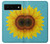 S3039 ひまわり Vintage Sunflower Blue Google Pixel 6 バックケース、フリップケース・カバー
