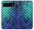S3047 緑人魚のスケール Green Mermaid Fish Scale Google Pixel 6 バックケース、フリップケース・カバー