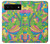 S3273 フラワーラインアートパターン Flower Line Art Pattern Google Pixel 6 バックケース、フリップケース・カバー