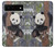 S3793 かわいい赤ちゃん雪パンダのペイント Cute Baby Panda Snow Painting Google Pixel 6 バックケース、フリップケース・カバー