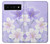 S2361 紫の花 Purple White Flowers Google Pixel 6 Pro バックケース、フリップケース・カバー