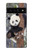 S3793 かわいい赤ちゃん雪パンダのペイント Cute Baby Panda Snow Painting Google Pixel 6 Pro バックケース、フリップケース・カバー