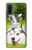 S3795 不機嫌子猫遊び心シベリアンハスキー犬ペイント Grumpy Kitten Cat Playful Siberian Husky Dog Paint Motorola G Pure バックケース、フリップケース・カバー