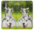 S3795 不機嫌子猫遊び心シベリアンハスキー犬ペイント Grumpy Kitten Cat Playful Siberian Husky Dog Paint Motorola Moto E20,E30,E40  バックケース、フリップケース・カバー
