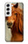 S1595 美しいブラウン馬 Beautiful Brown Horse Samsung Galaxy S22 バックケース、フリップケース・カバー