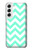 S1723 ミントシェブロンジグザグ Mint Chevron Zigzag Samsung Galaxy S22 バックケース、フリップケース・カバー