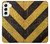 S2231 黄色と黒のラインハザードストライプ Yellow and Black Line Hazard Striped Samsung Galaxy S22 バックケース、フリップケース・カバー