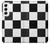 S2492 黒と白のチェッカーボード Black and White Check Samsung Galaxy S22 バックケース、フリップケース・カバー