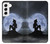 S2668 マーメイドシルエット月の夜 Mermaid Silhouette Moon Night Samsung Galaxy S22 バックケース、フリップケース・カバー