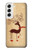 S3081 トナカイ Wooden Raindeer Graphic Printed Samsung Galaxy S22 バックケース、フリップケース・カバー