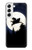 S3289 飛豚 満月 Flying Pig Full Moon Night Samsung Galaxy S22 バックケース、フリップケース・カバー