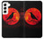 S3328 カラス赤い月 Crow Red Moon Samsung Galaxy S22 バックケース、フリップケース・カバー