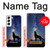 S3555 狼 Wolf Howling Million Star Samsung Galaxy S22 バックケース、フリップケース・カバー