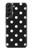 S2299 黒い水玉 Black Polka Dots Samsung Galaxy S22 Plus バックケース、フリップケース・カバー