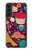 S2353 パリ漫画ヴィンテージのパターン Paris Cartoon Vintage Pattern Samsung Galaxy S22 Plus バックケース、フリップケース・カバー
