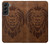 S2529 レオゾディアックタトゥーブラウングラフィック Leo Zodiac Tattoo Brown Graphic Print Samsung Galaxy S22 Plus バックケース、フリップケース・カバー