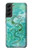 S2653 ドラゴングリーンターコイズストーングラフィックプリント Chinese Dragon Green Turquoise Stone Graphic Printed Samsung Galaxy S22 Plus バックケース、フリップケース・カバー