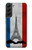 S2859 ヴィンテージフランスの旗エッフェル塔 Vintage France Flag Eiffel Tower Samsung Galaxy S22 Plus バックケース、フリップケース・カバー