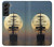 S2897 海賊船 ムーン・ナイト Pirate Ship Moon Night Samsung Galaxy S22 Plus バックケース、フリップケース・カバー