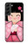 S3042 雛人形 着物桜 Japan Girl Hina Doll Kimono Sakura Samsung Galaxy S22 Plus バックケース、フリップケース・カバー