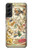 S3145 コンステレーションスタースカイマップ Antique Constellation Star Sky Map Samsung Galaxy S22 Plus バックケース、フリップケース・カバー