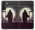 S3262 恐るべき 夜の月 墓地 Grim Reaper Night Moon Cemetery Samsung Galaxy S22 Plus バックケース、フリップケース・カバー