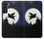 S3289 飛豚 満月 Flying Pig Full Moon Night Samsung Galaxy S22 Plus バックケース、フリップケース・カバー